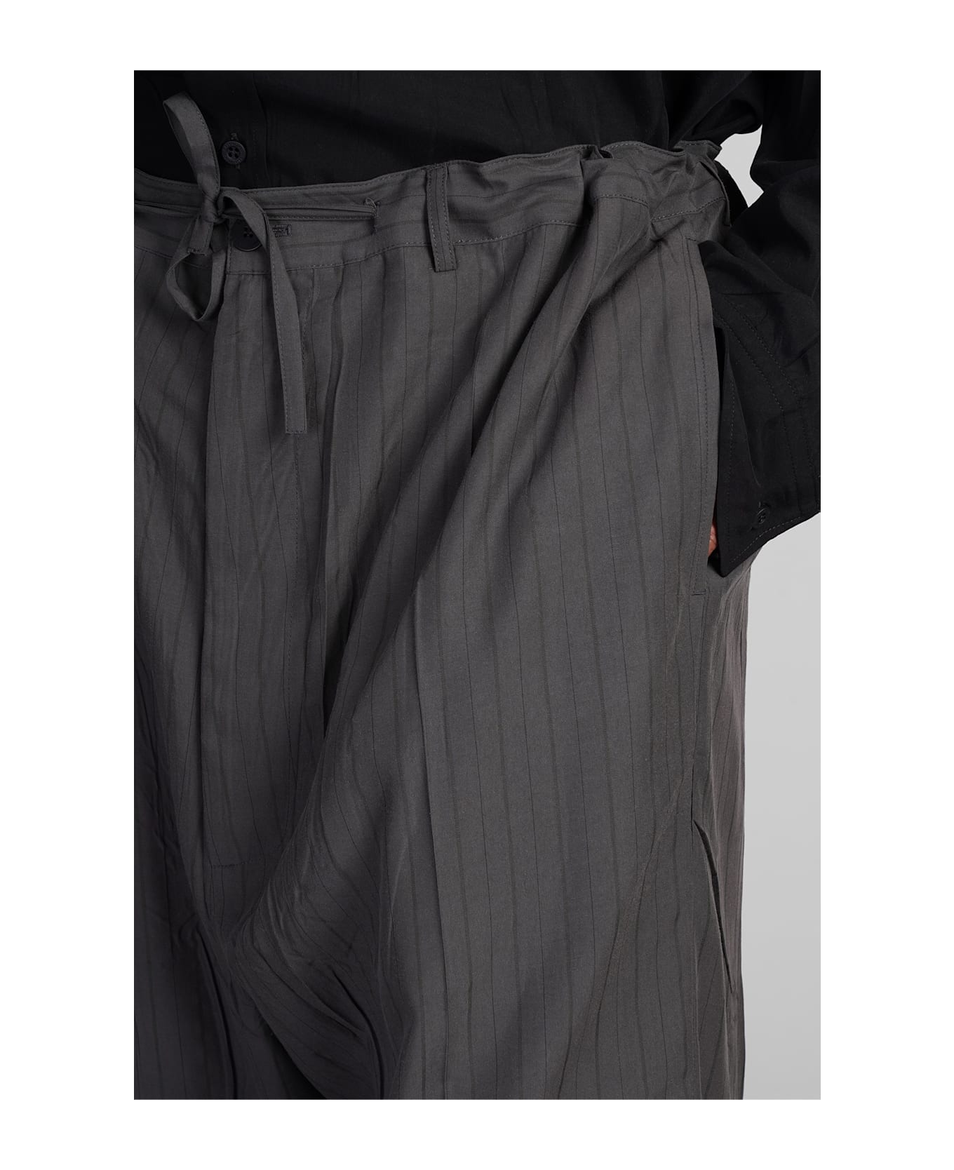 Balenciaga Pants In Green Wool And Polyester - GREYGREEN ボトムス