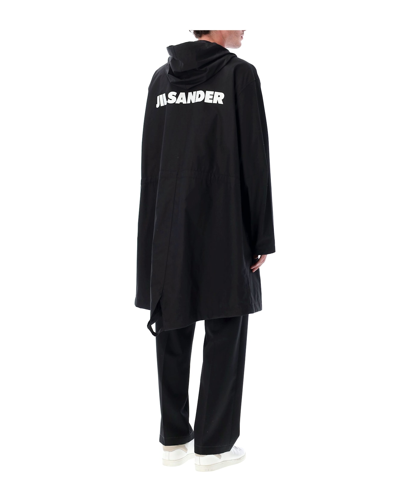 Jil Sander Cotton Logo Parka - BLACK