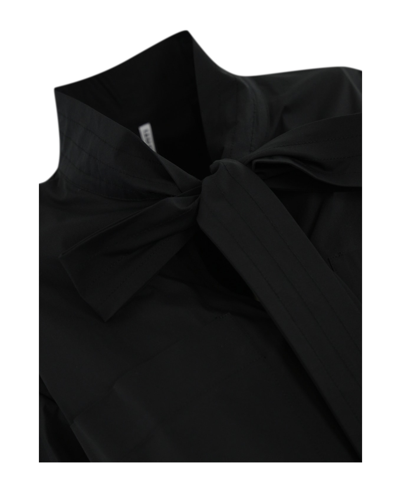 Liviana Conti Kimono Blouse With Cotton Bow - Nero