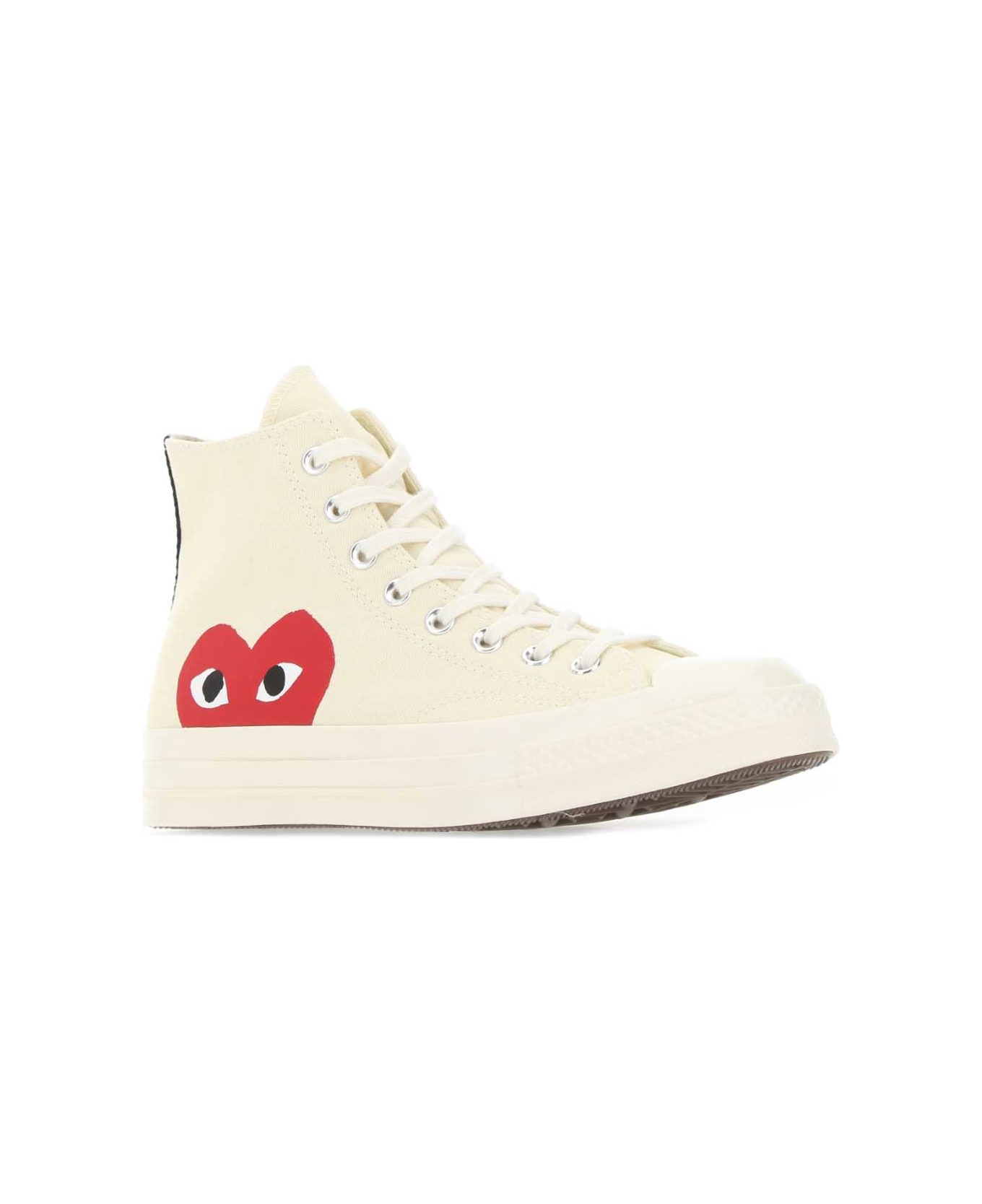 Comme des Garçons Play Ivory Canvas Sneakers - WHITE