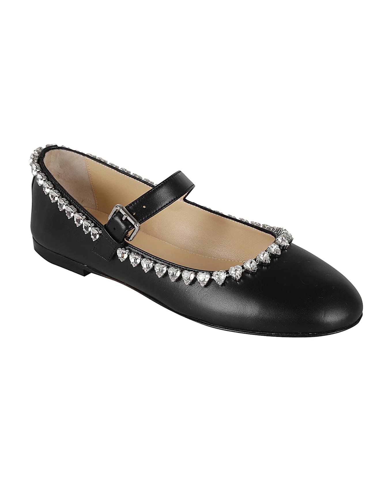 Mach & Mach Audrey Round Toe Ballerinas - Black