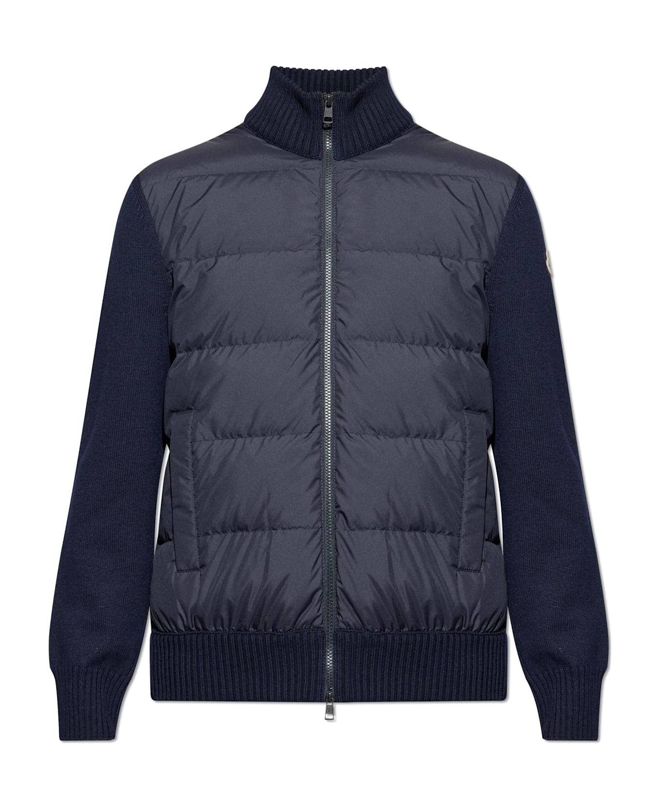 Moncler Cardigan With Down Insert - BLUE