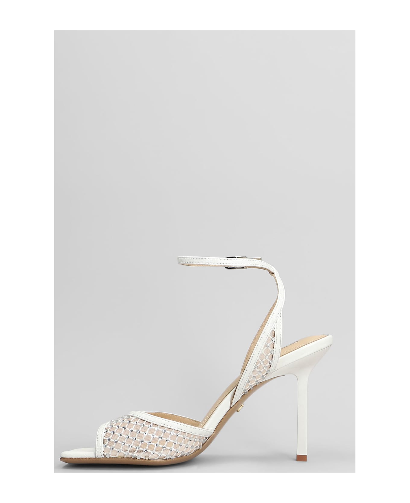 Lola Cruz Carmen 95 Sandals In White Leather And Fabric - white