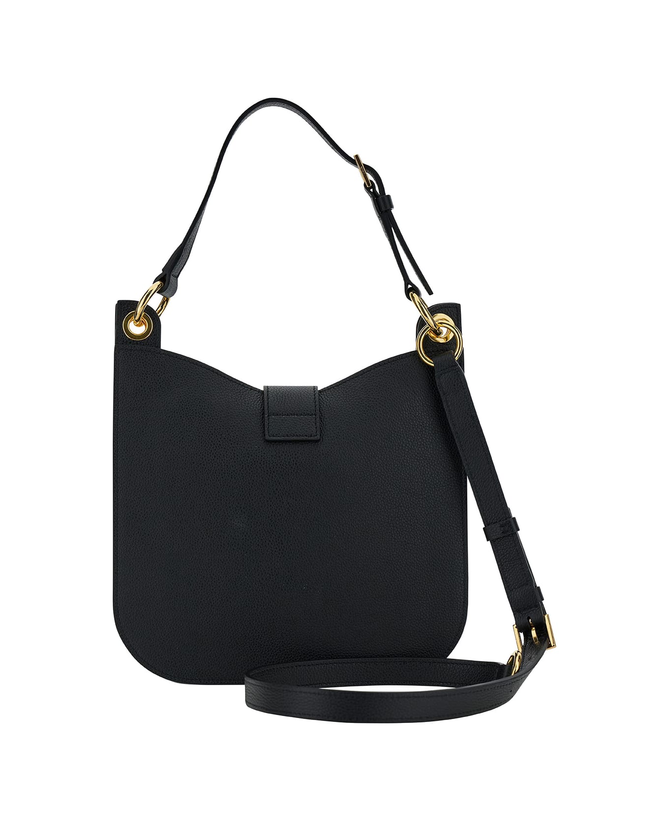 Tom Ford 'tara' Black Handbag With T Signature Detail In Grainy Leather Woman - Black