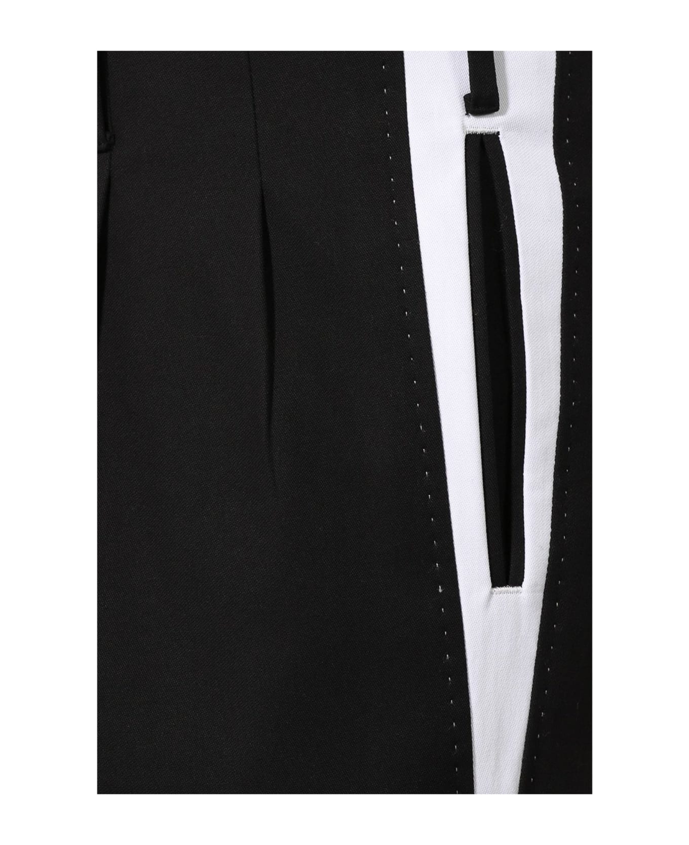 Dolce & Gabbana Side Stripe Pleat Trousers - Black ボトムス