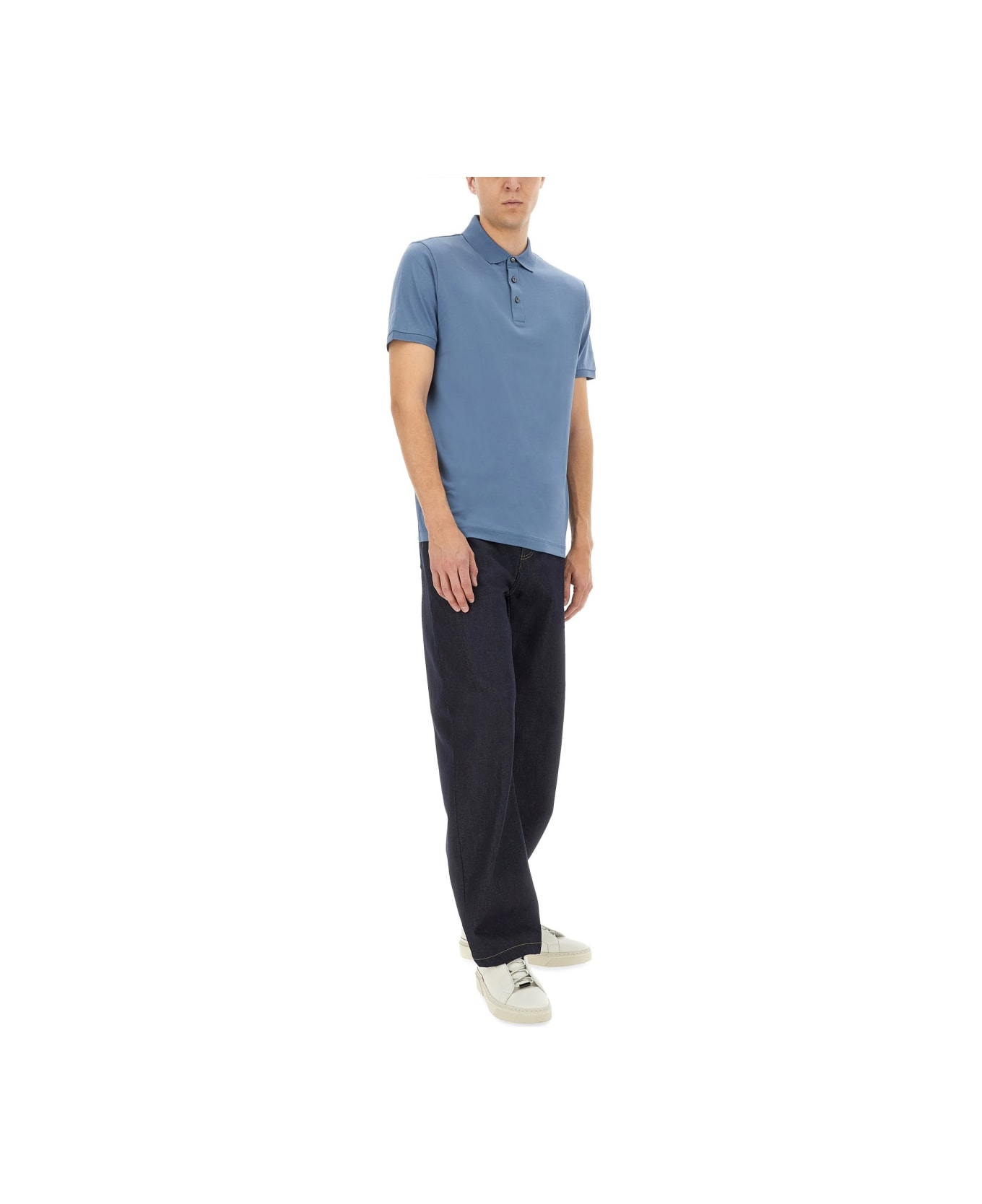 Hugo Boss Cotton Polo - BLUE