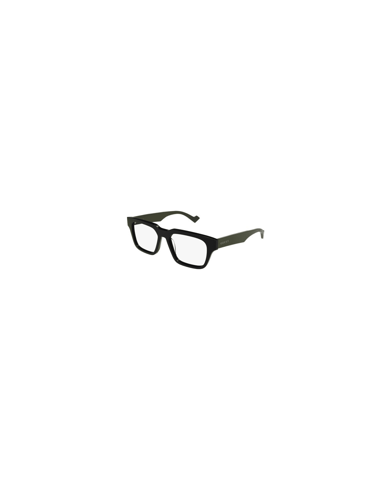 Gucci Eyewear Square Frame Glasses - 005 black green transpare