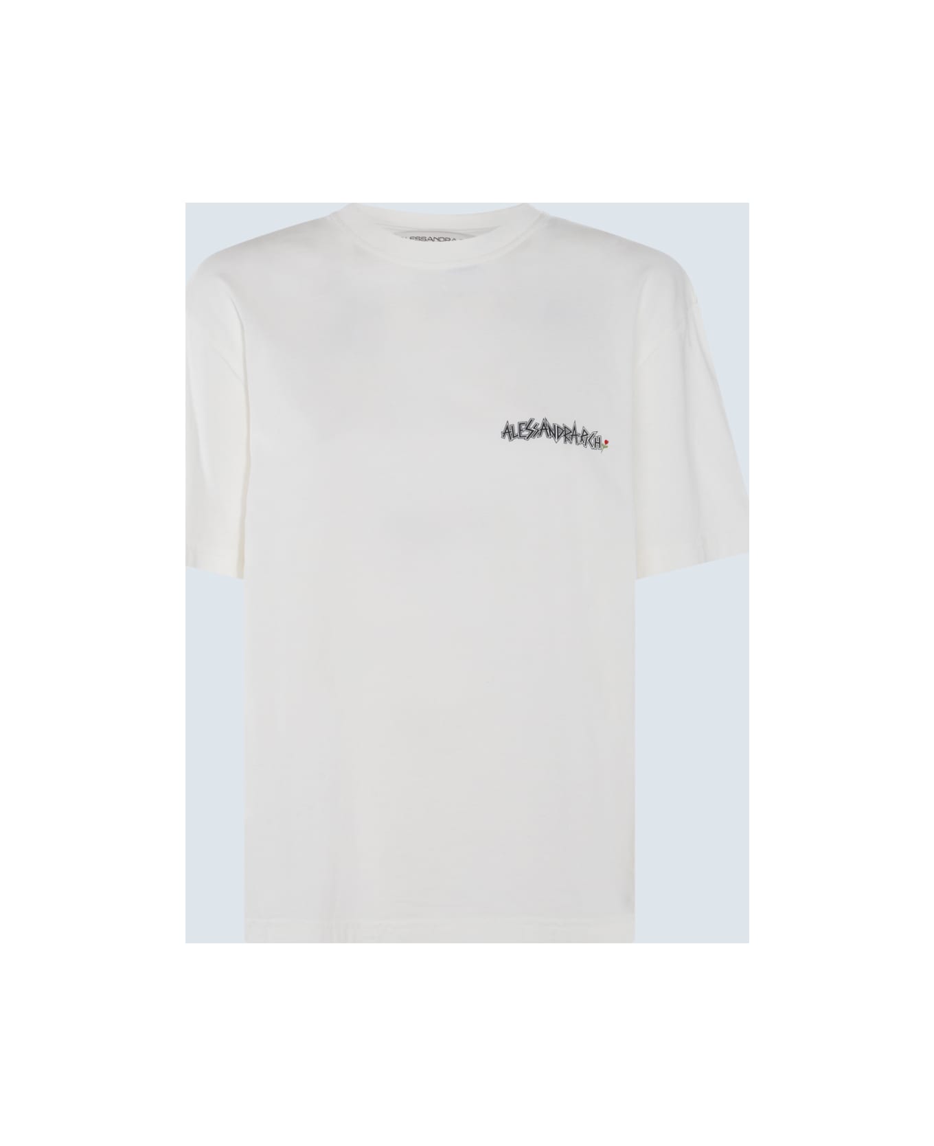 Alessandra Rich White Multicolour Cotton T-shirt - White Tシャツ