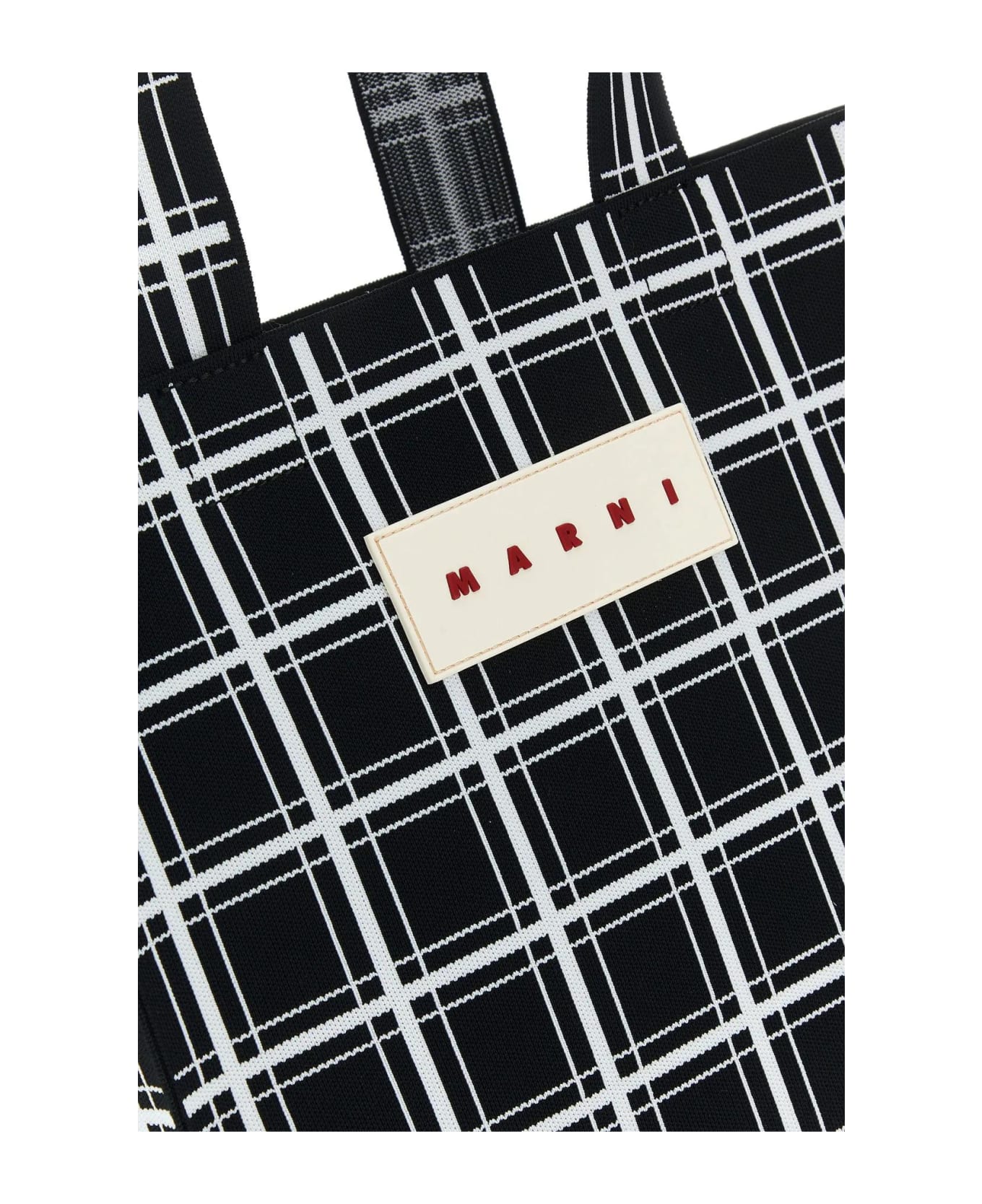 Marni Embroidered Jacquard Shopping Bag - Black