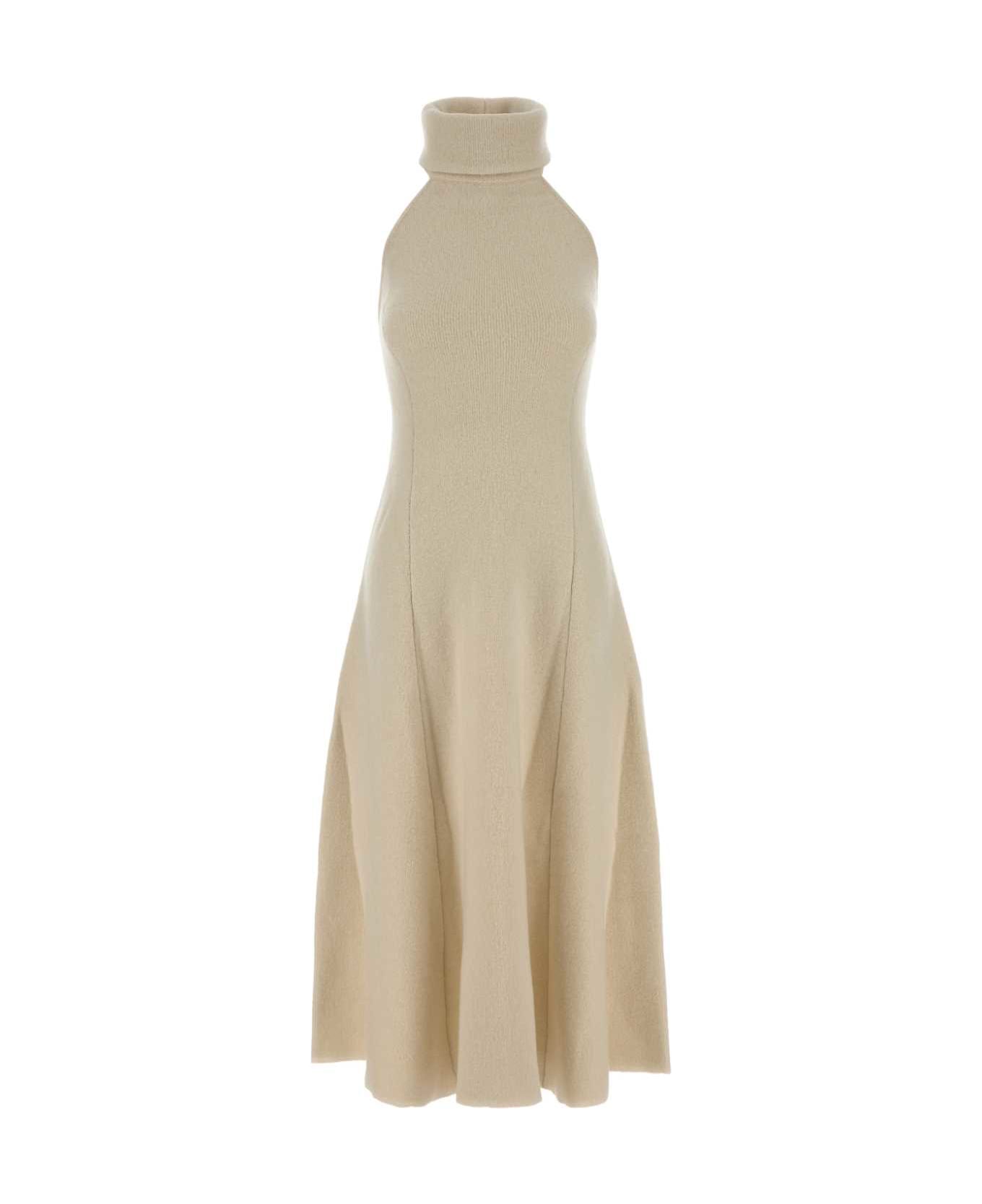 Magda Butrym Ivory Wool Blend Dress - CREAM
