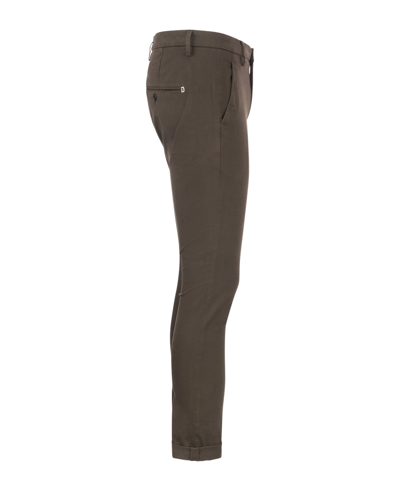 Dondup Gaubert Brown Trousers Instretch Cotton - Brown ボトムス