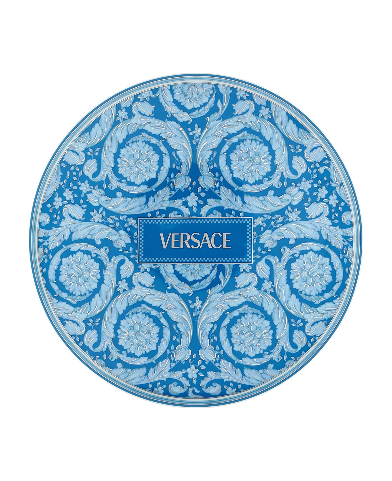 Versace 'barocco Teal' Placeholder Plate 33 Cm - Light Blue