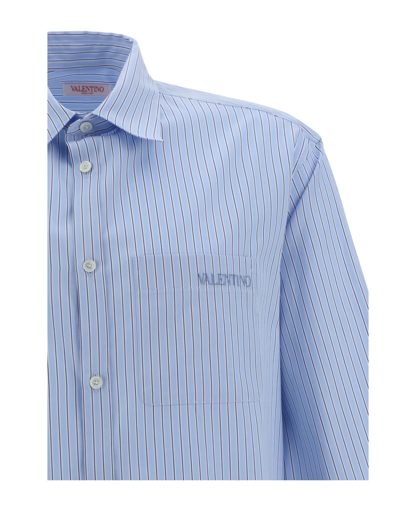 Valentino Garavani Long Sleeved Stripe Shirt - Riga Azzurro E Bianco