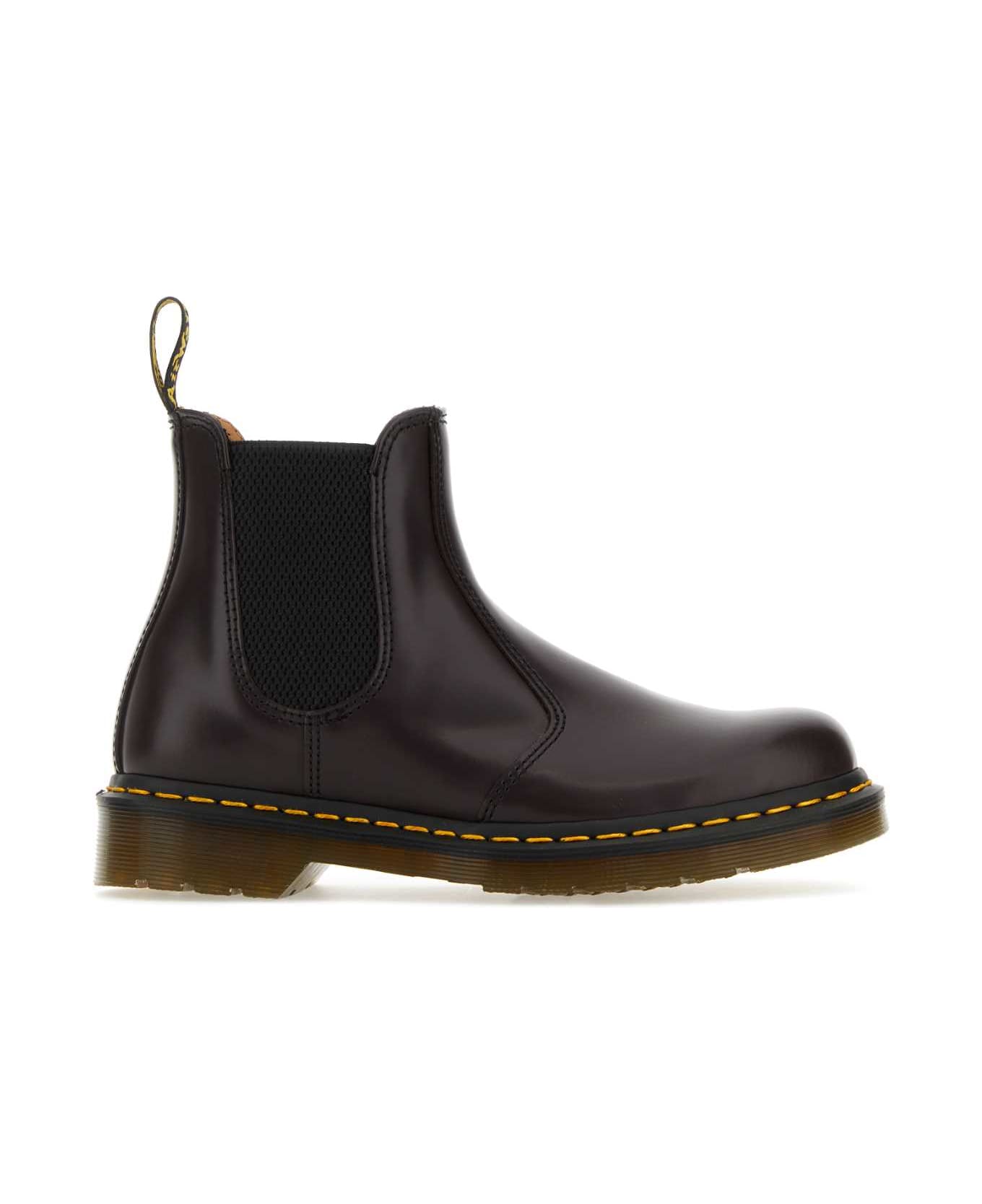 Dr. Martens Aubergine Leather 2976 Ankle Boots - BurgundySmooth name:458