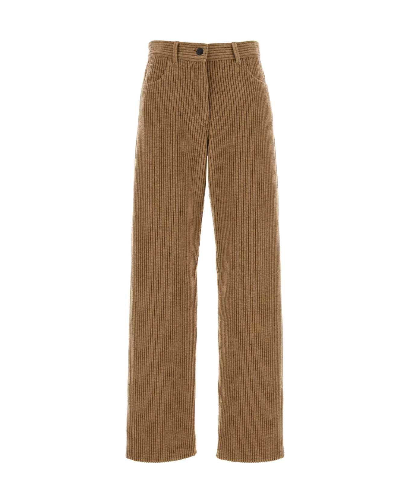 The Row Camel Corduroy Wide-leg Clair Pant - ANISE