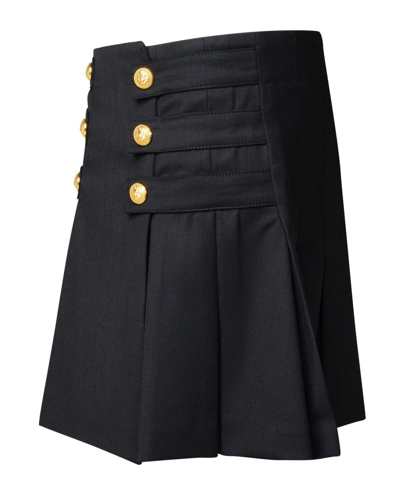 Balmain Button Embellished Pleated Skirt