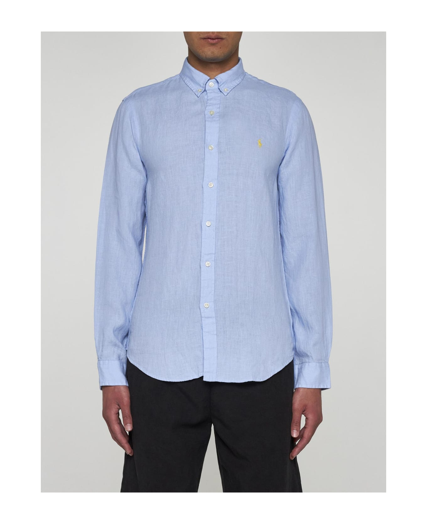 Ralph Lauren Logo Linen Shirt - Blue