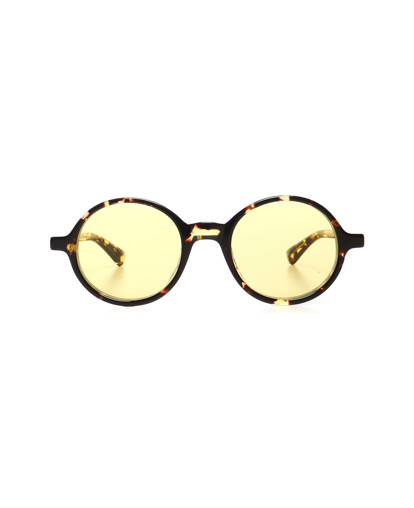 Bottega Veneta Classic Round Sunglasses - HAVANA/YELLOW