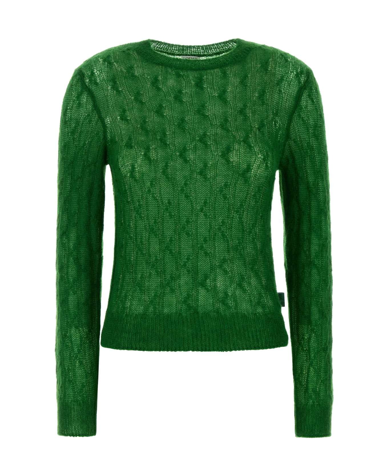 Loewe Dark Green Nylon Blend Sweater - GREEN