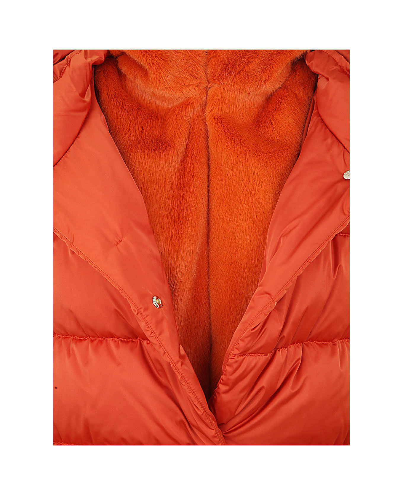Herno High Neck Long Sleeved Padded Coat - Orange