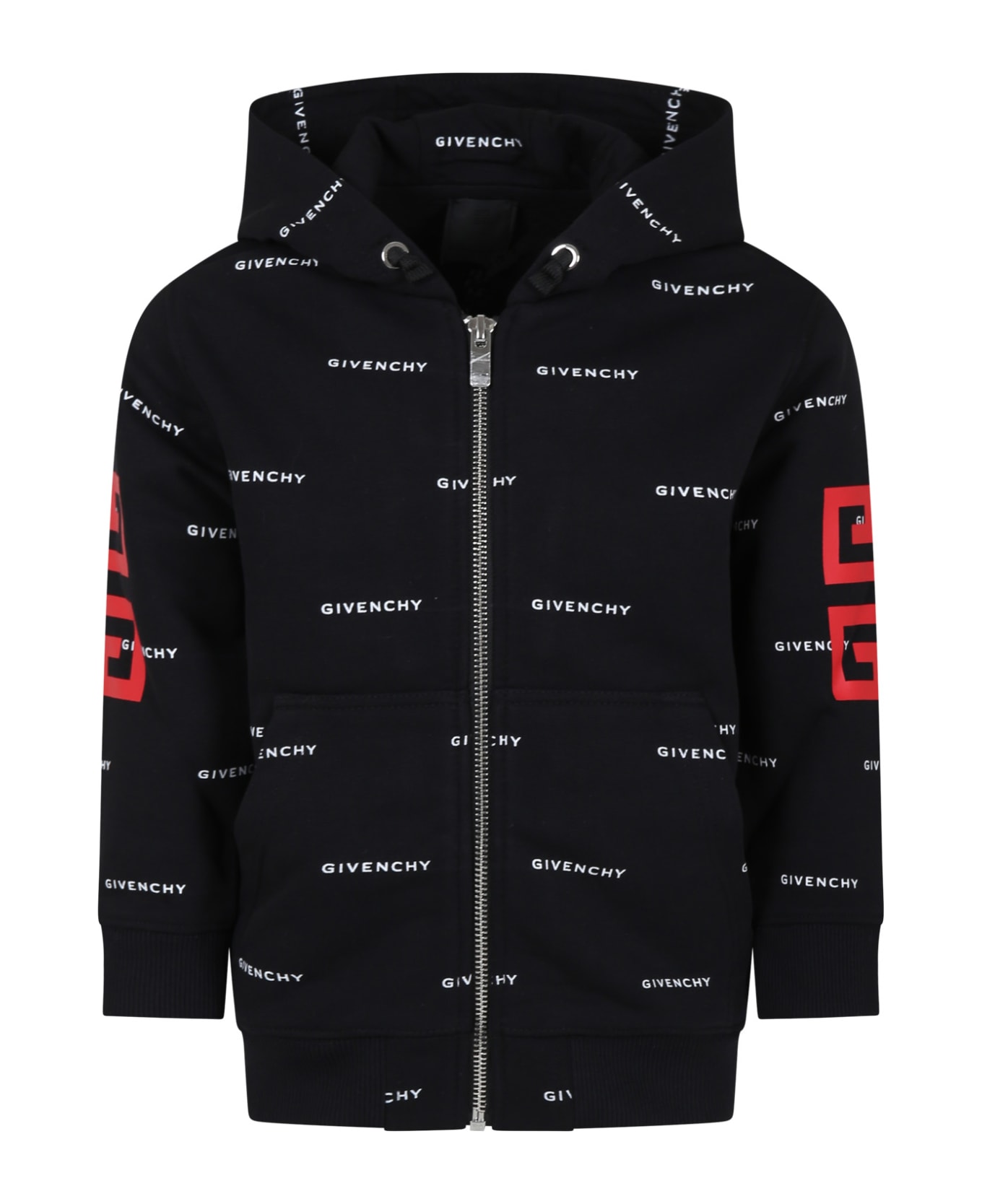 Givenchy Black Hoodie For Boy With Logo - Nero e Bianco ニットウェア＆スウェットシャツ