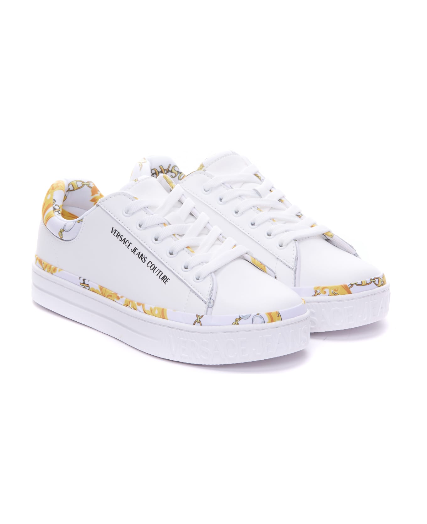 Versace Jeans Couture Logo Embossed Couture Sneakers | italist, ALWAYS