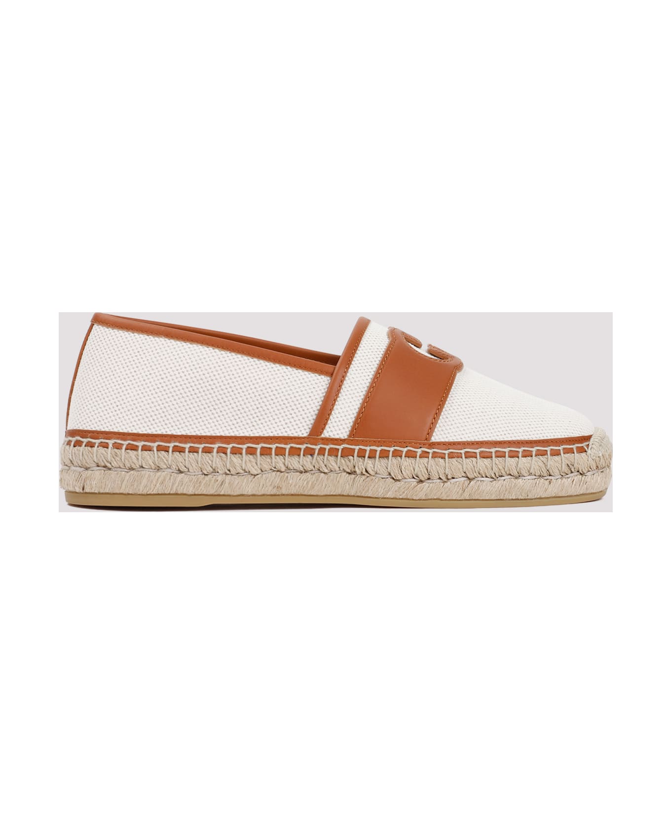 Gucci Logo Cut-out Slip-on Espadrilles - Beige Natural