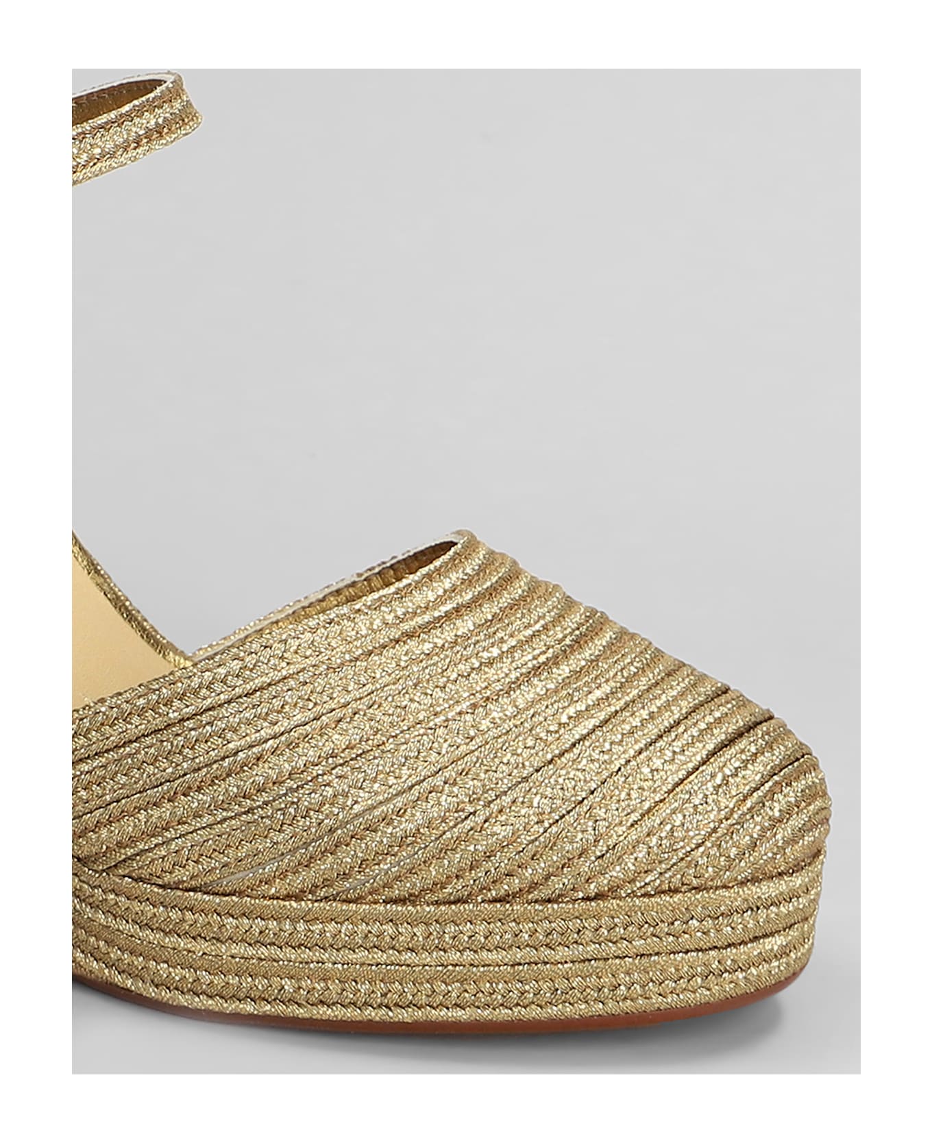 Castañer Carolyn-142 Wedges In Gold Fabric - gold