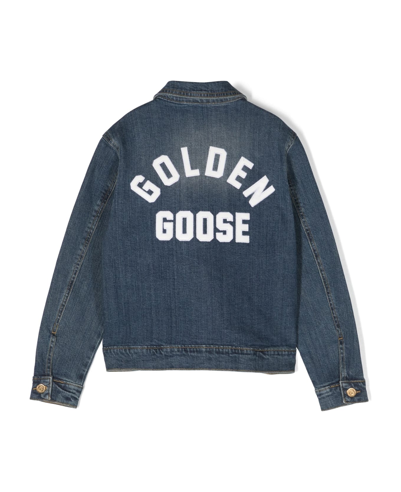Golden Goose Giacca Denim Con Applicazione - Blue
