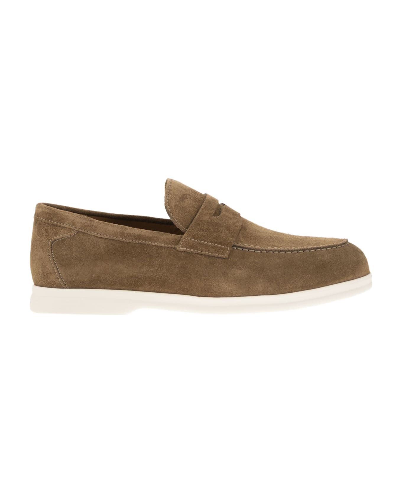 Doucal's Penny - Suede Moccasin - Beige ローファー＆デッキシューズ