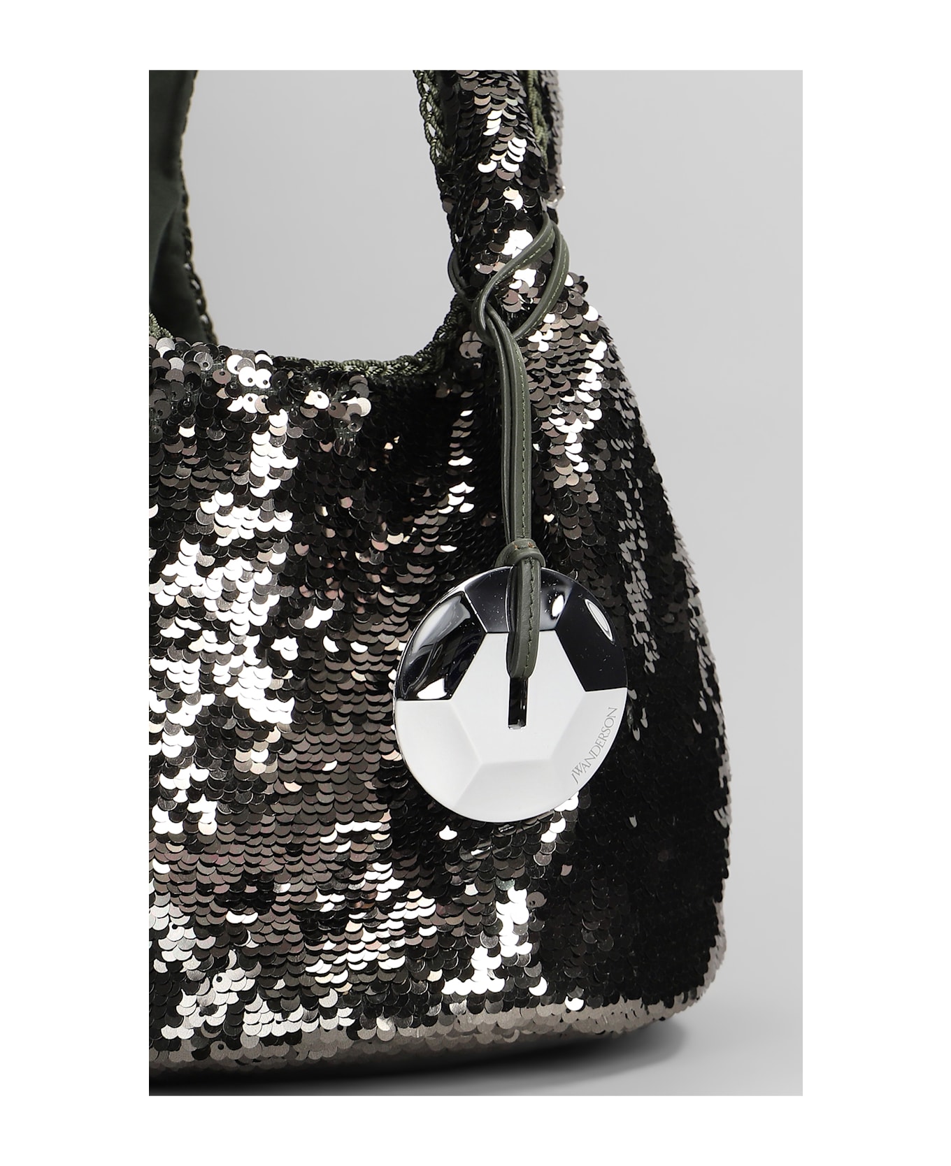 J.W. Anderson Sequin Shoulder Bag In Grey Polyester - Gunmetal