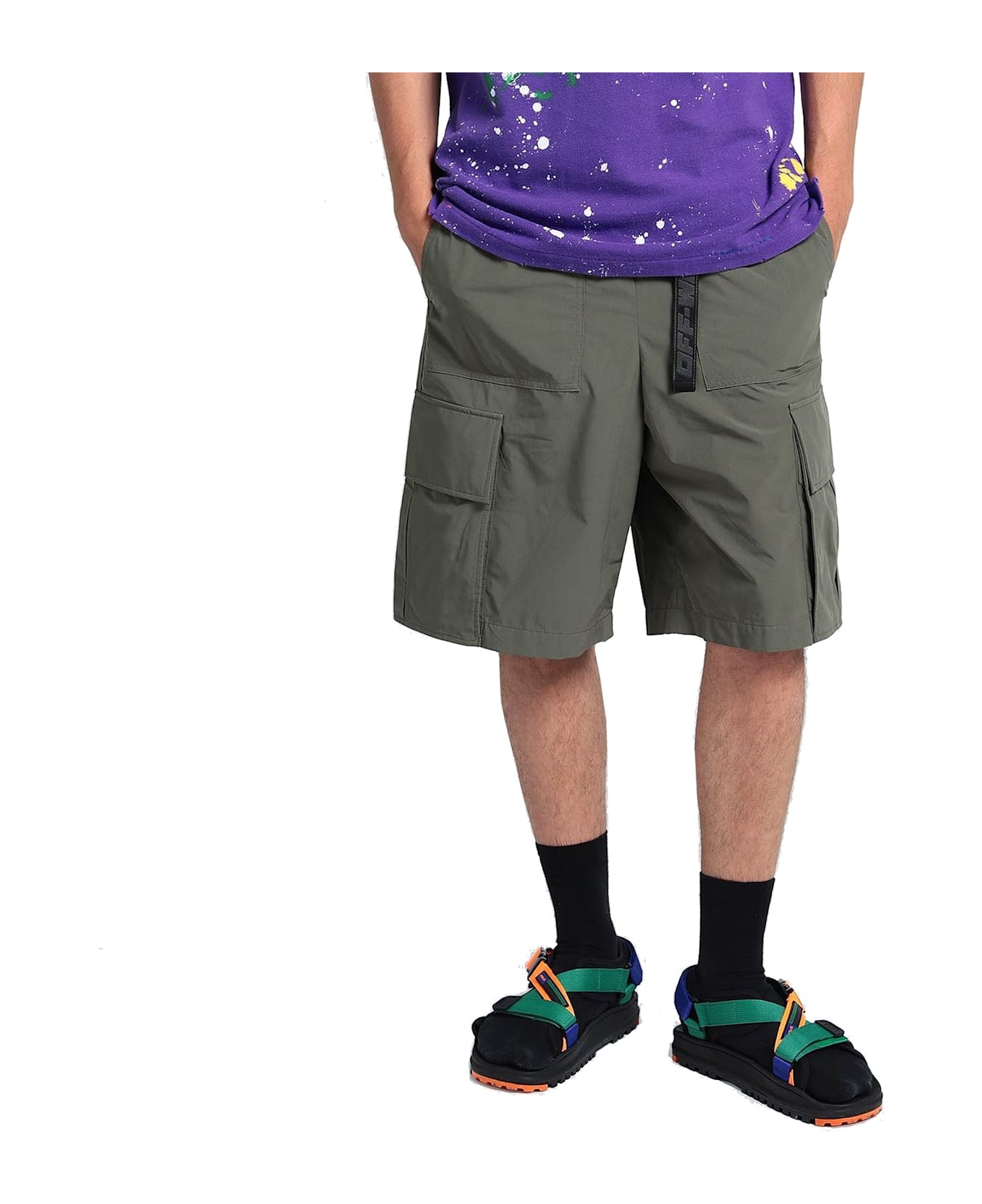 Off-White Bermuda Shorts - Green