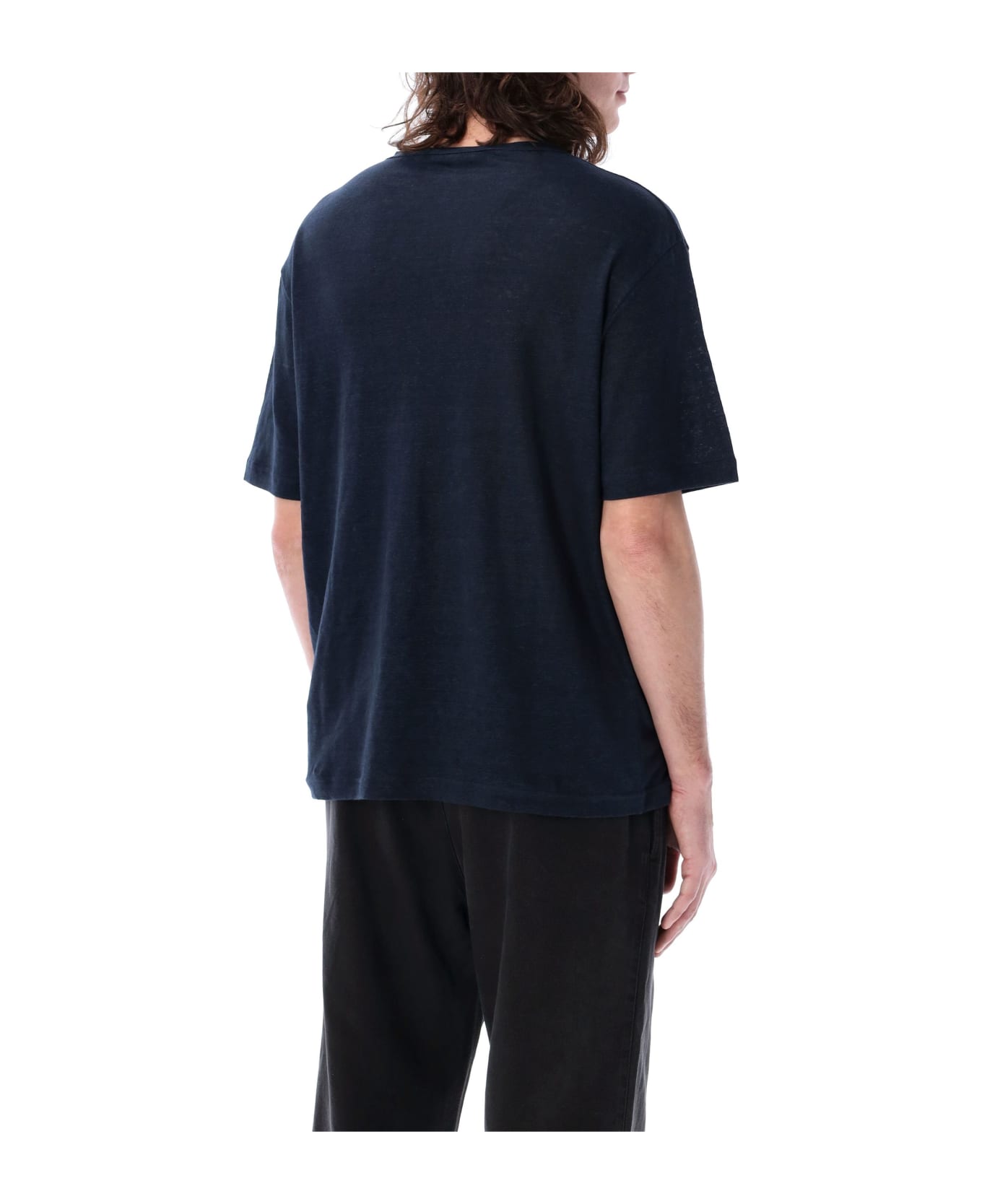 Palm Angels Classic Logo Linen T-shirt - BLACK シャツ