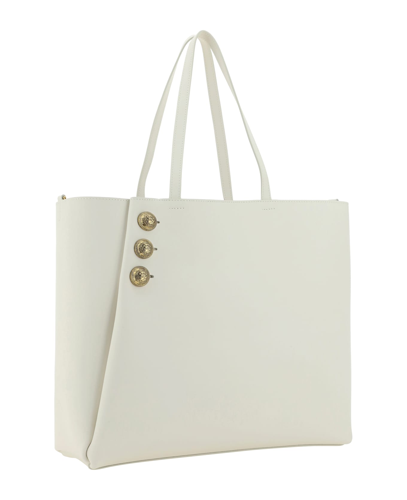 Balmain Emblème Shoulder Bag - Creme