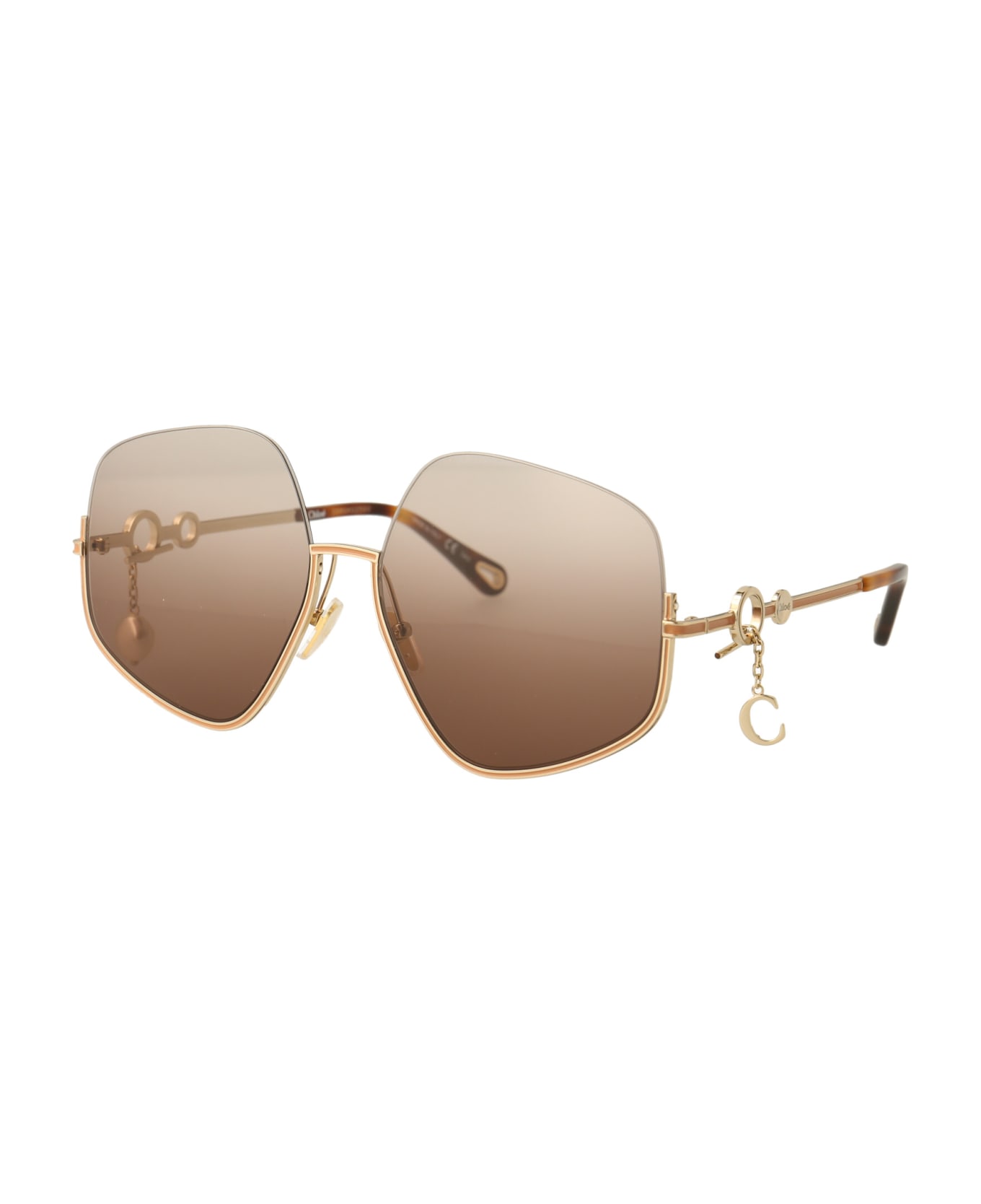Chloé Eyewear Ch0068s Sunglasses - 003 GOLD GOLD BROWN サングラス