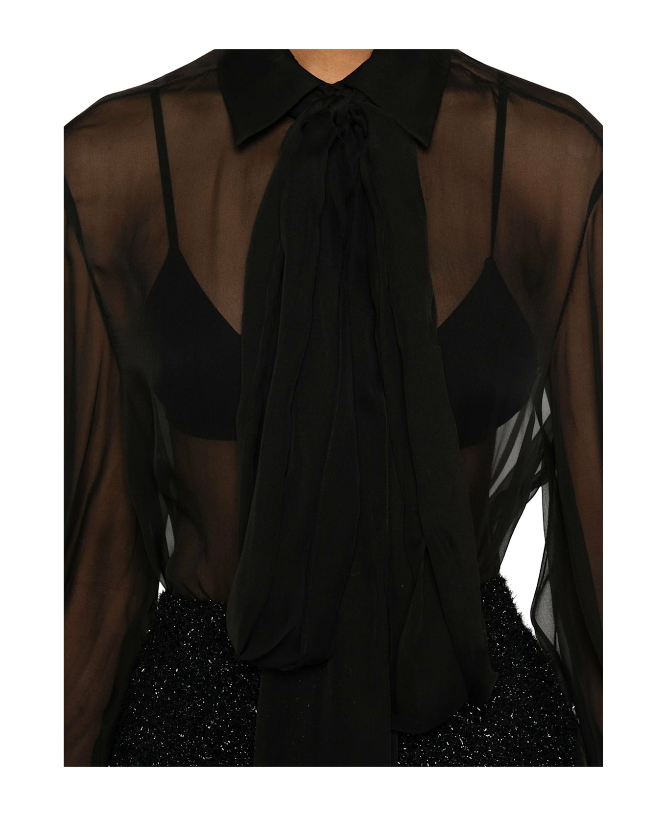 Valentino Garavani Shirt With Scarf Detail - Black