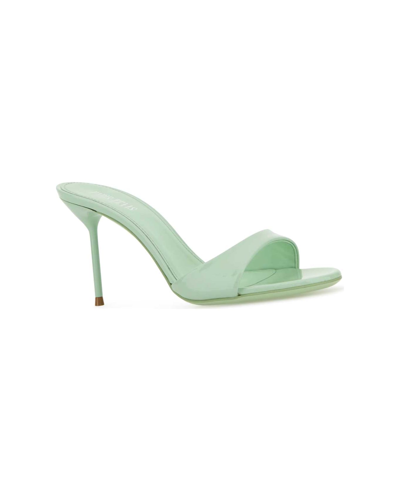 Paris Texas Mint Green Leather Lidia Mules - CELADON