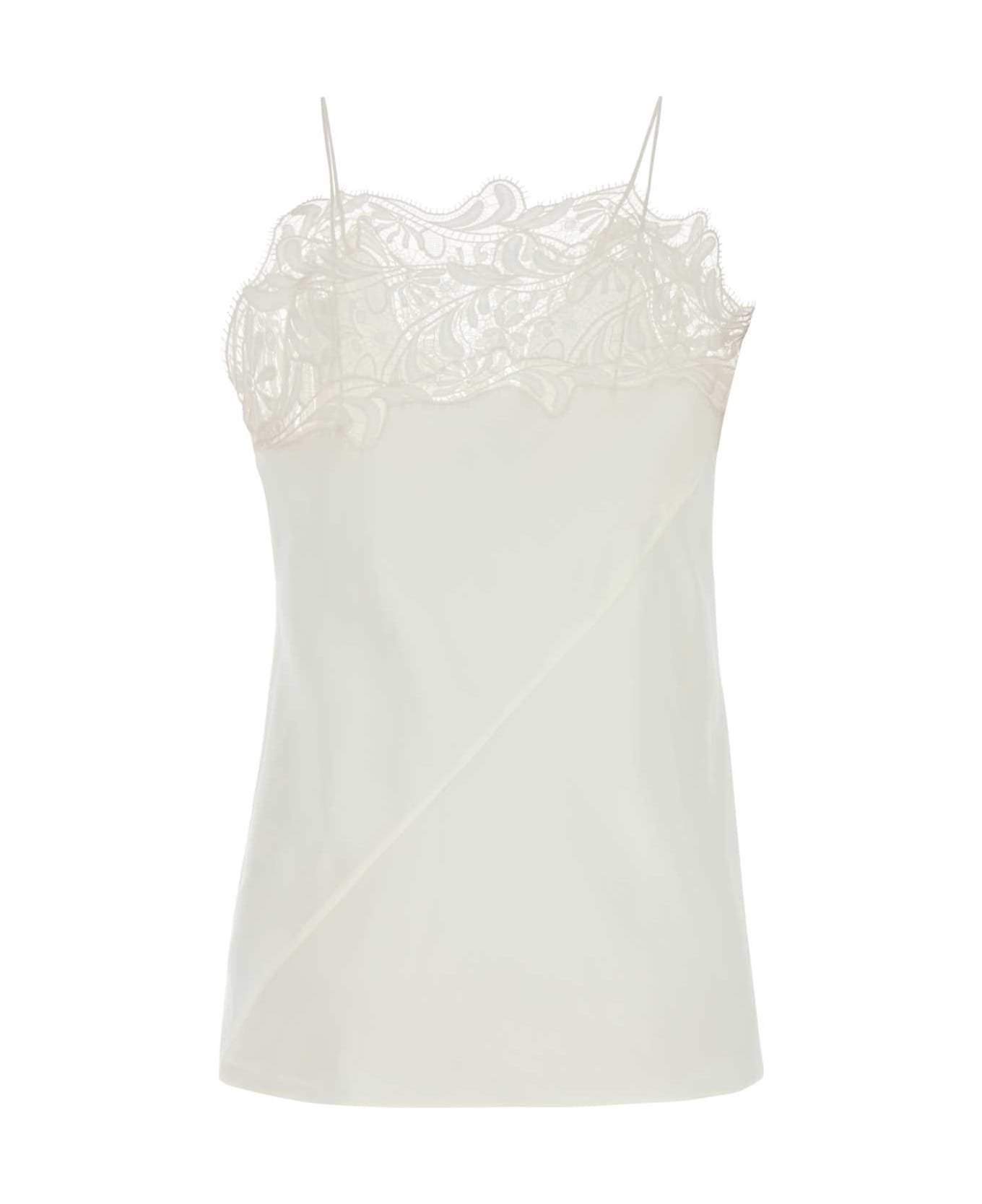 Ferragamo White Crepe Top - MASCARPONE