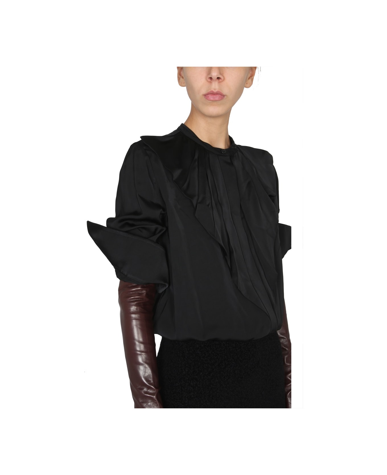 Jil Sander Shirt With Ruffles - BLACK
