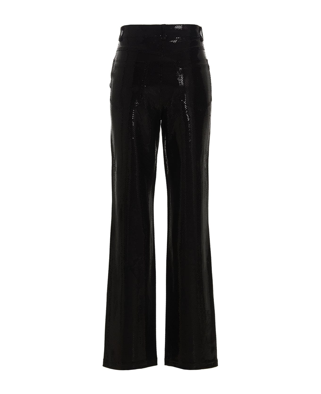 Rotate by Birger Christensen Foil Jersey Straight' Pants - Black  