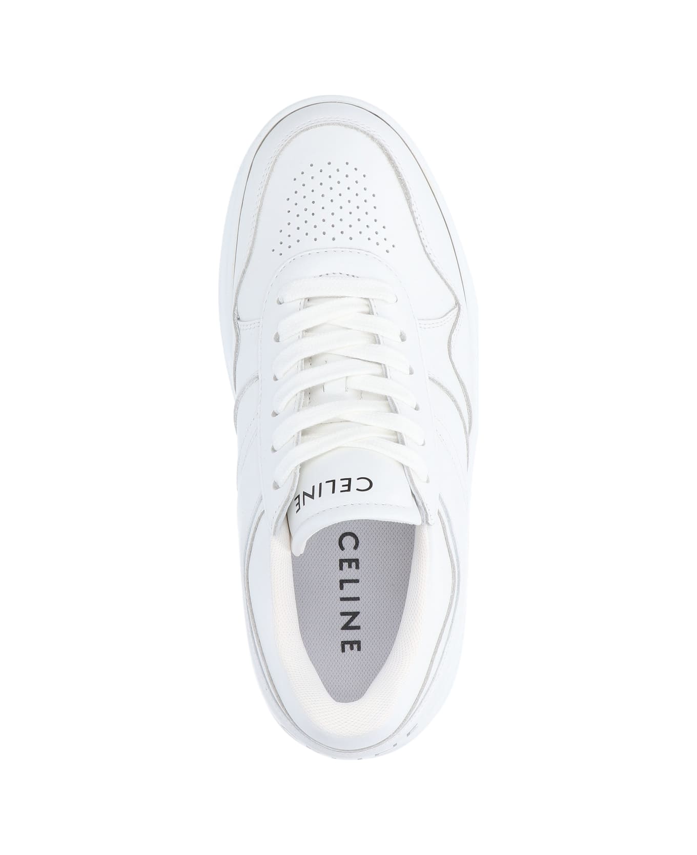 Celine Logo Platform Sneakers - White