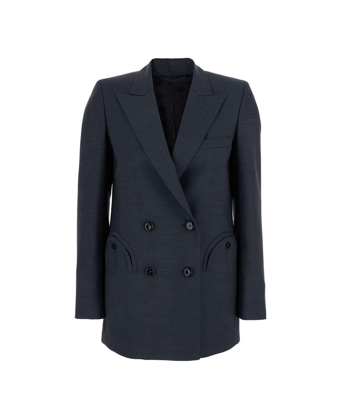 Blazé Milano 
aile
 Blue Double-breasted Jacket With Peak Revers In Wool Blend Woman - Blu