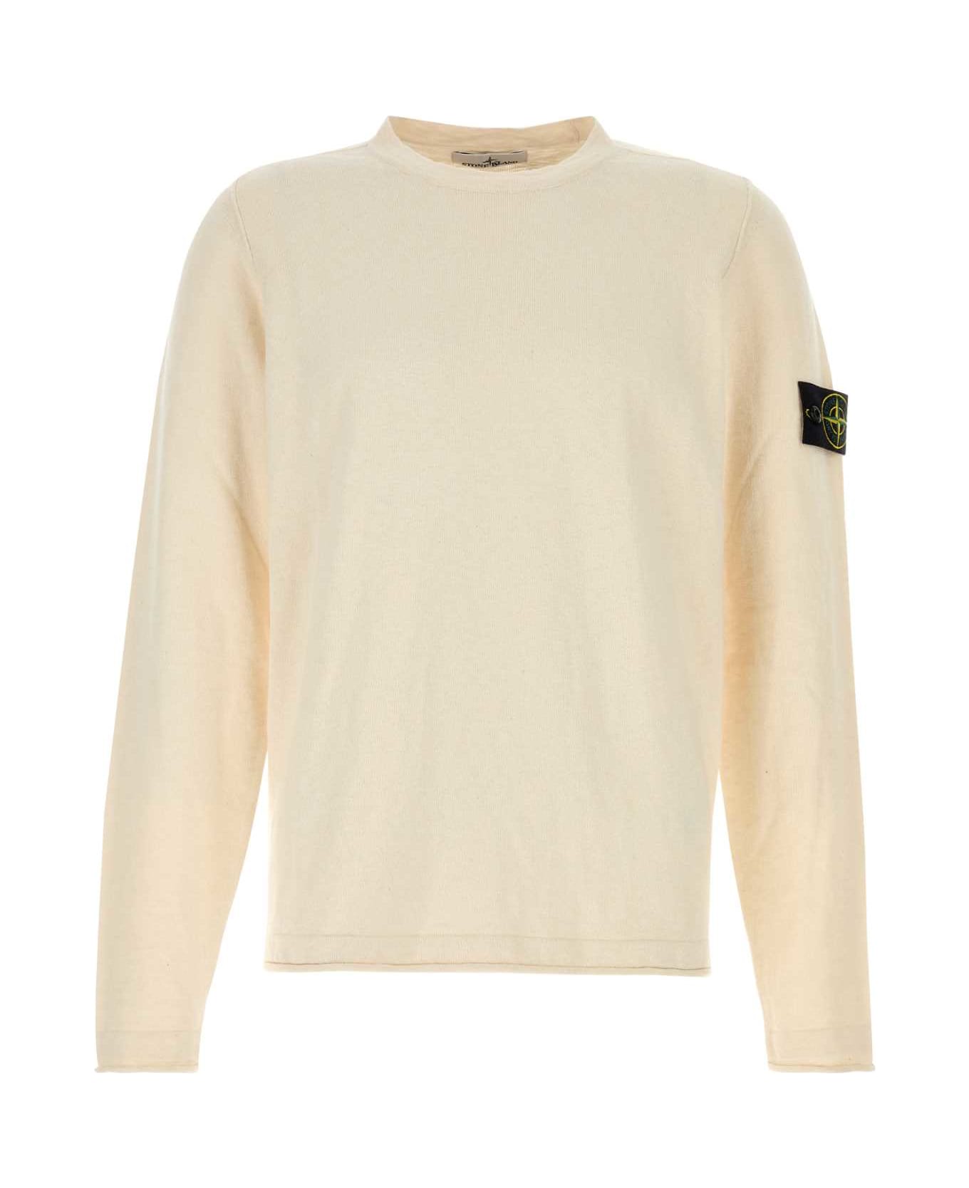 Stone Island Ivory Cotton Blend Sweater - MULTI ニットウェア