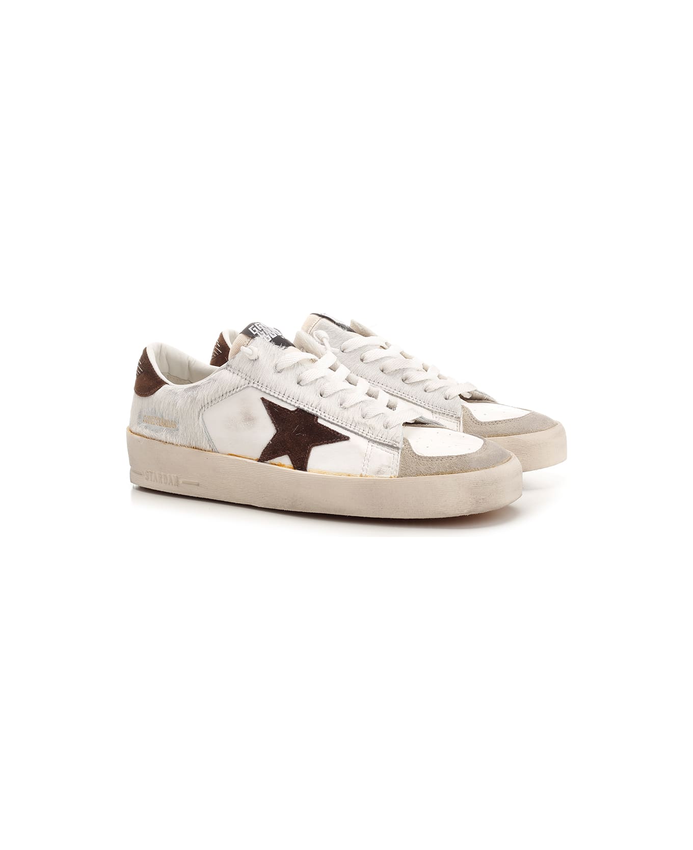 Golden Goose Stardan Sneakers - Cream/Taupe/White/Chocolate Brown