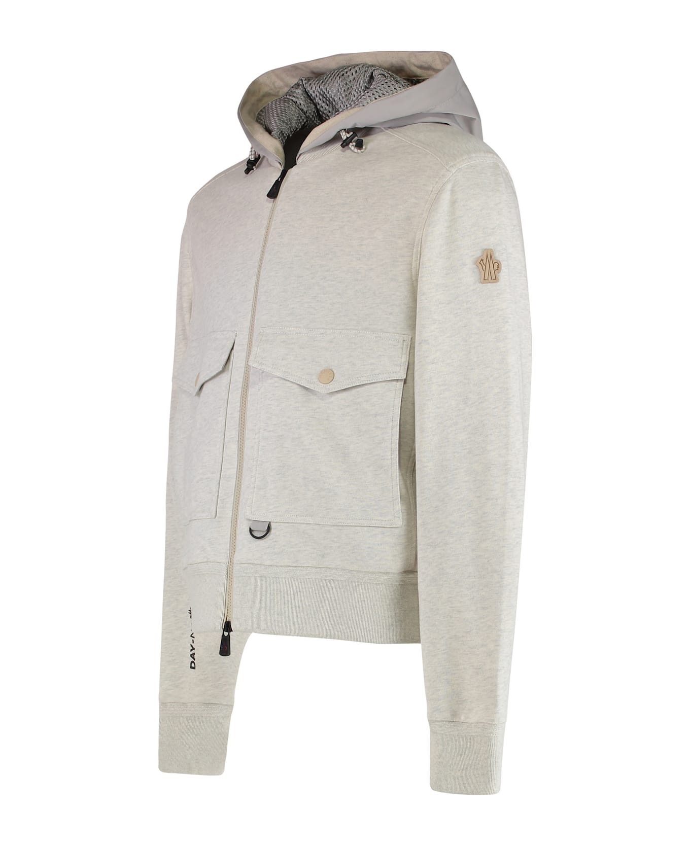 Moncler Grenoble Cotton Full Zip Hoodie - grey