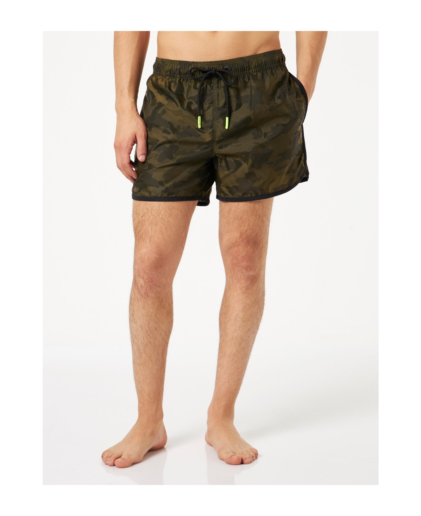 MC2 Saint Barth Man Swimshorts With Side Logo And Contrast - GREEN