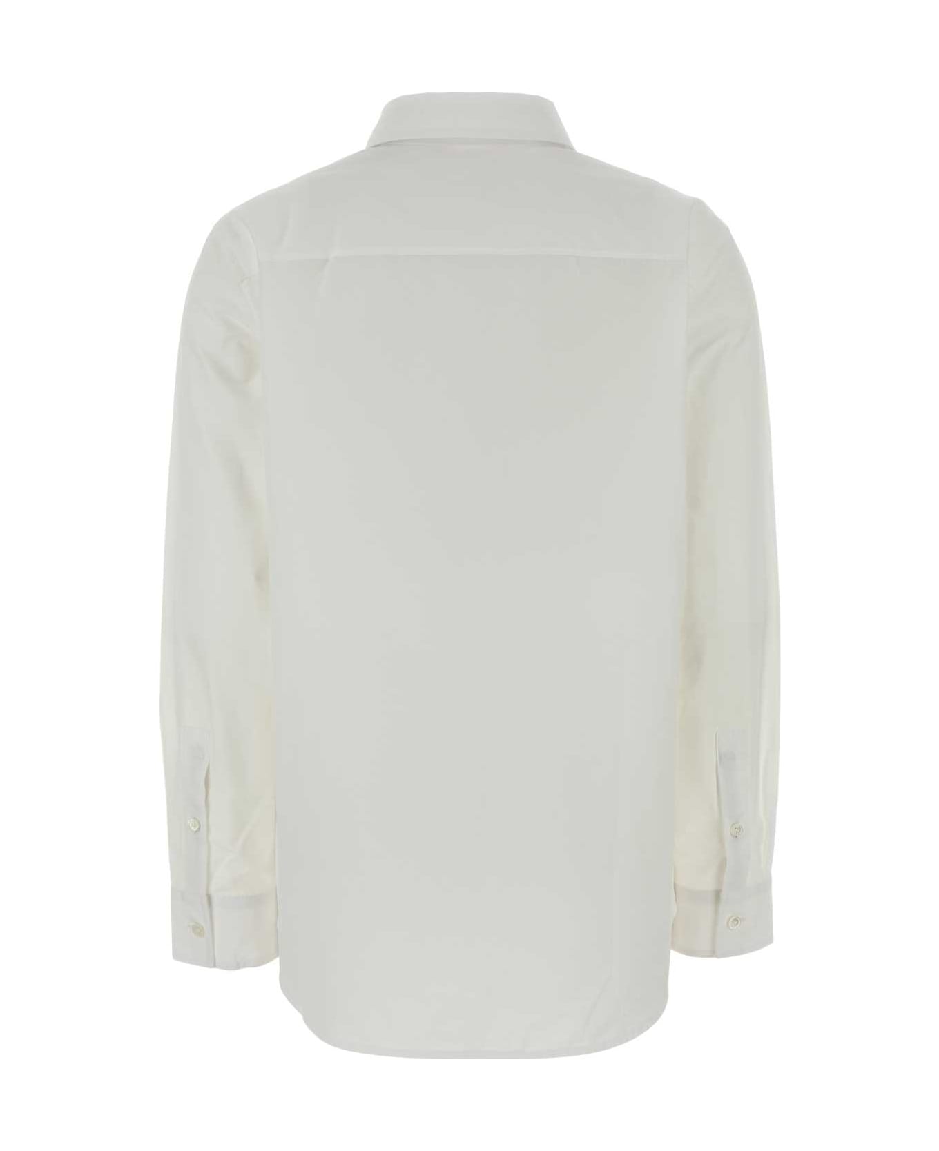 Burberry White Poplin Shirt - PWHITESANDIPCHK