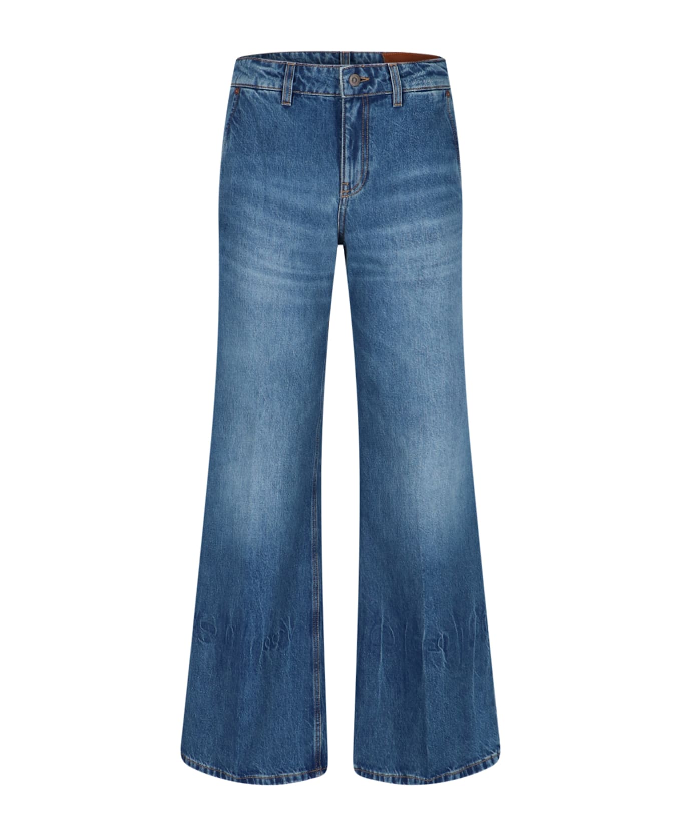 Victoria Beckham Logo Straight Jeans - Blue