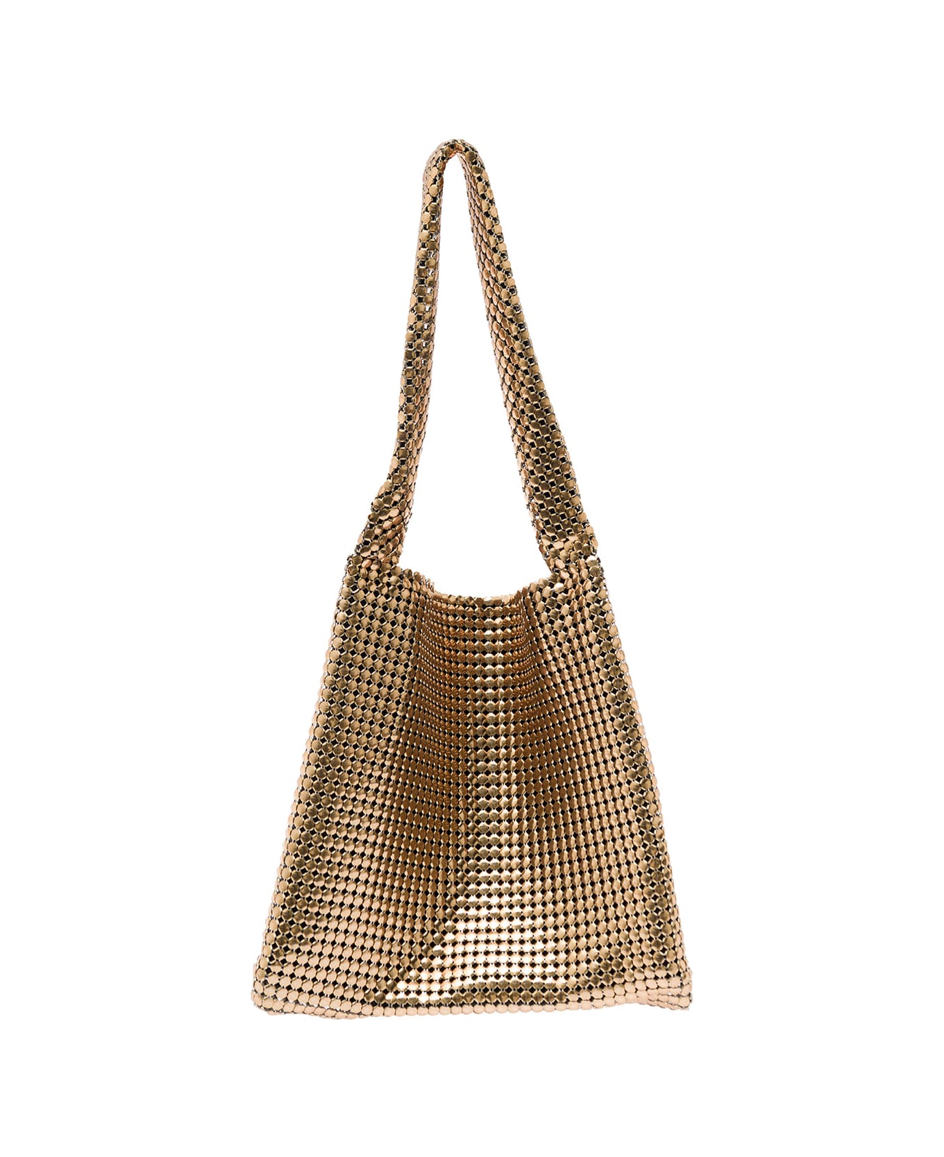 Paco Rabanne 'pixel' Gold-tone Tote Bag In Metallic Mesh Woman - Metallic