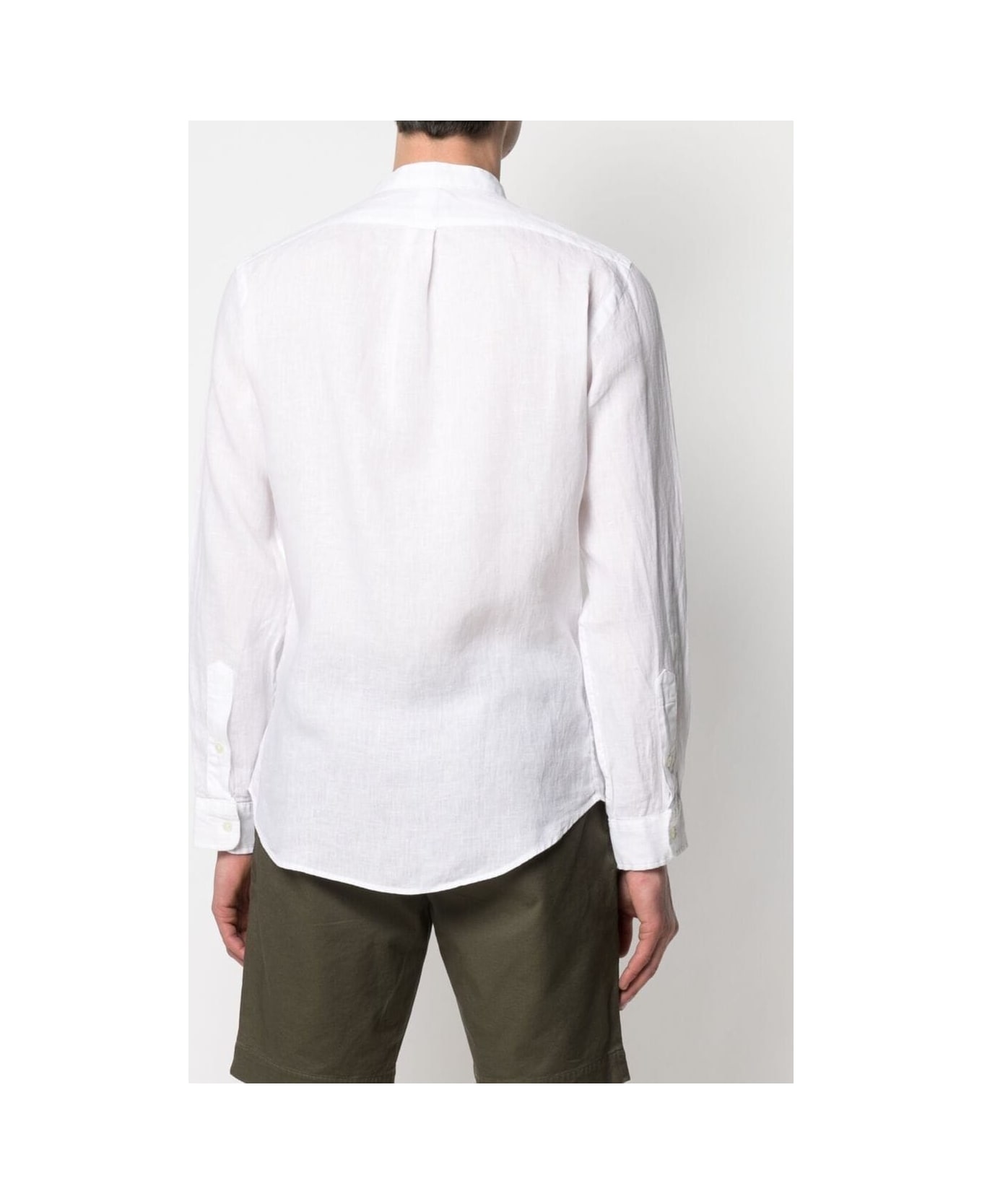 Ralph Lauren White Linen Shirt With Logo - White